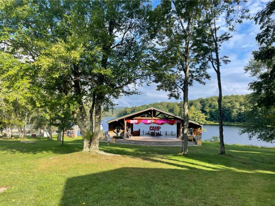 Camp Lake and pavillion