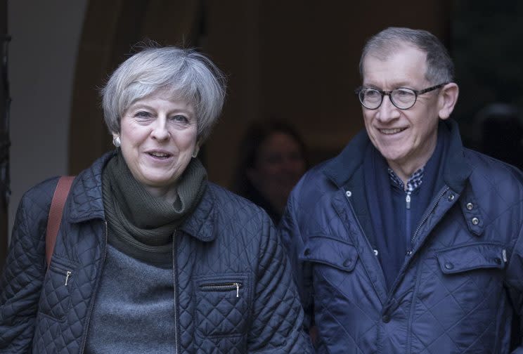 Theresa May and husband Philip (Rex)