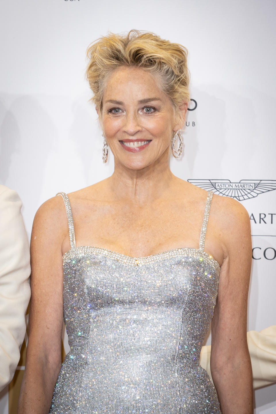 Sharon Stone poses on the red carpet of “No Time to Die” movie premiere. - Credit: SplashNews.com
