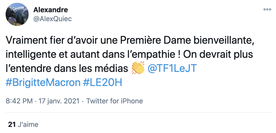 Pour sa toute première interview, accordée au JT de 20h de TF1, Brigitte Macron a séduit les internautes.