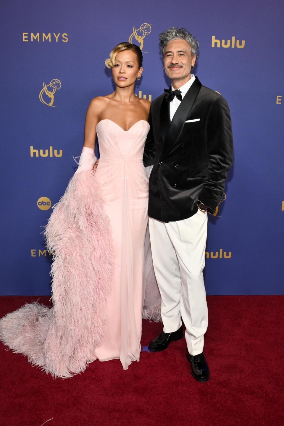 Rita Ora Thinks Pink in Tamara Ralph on the 2024 Emmy Awards Red Carpet