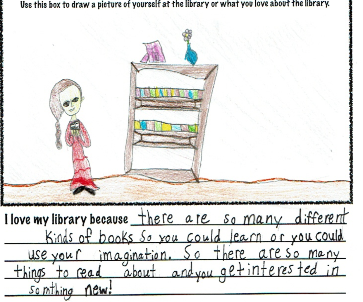 Elliana Combs, daughter of Liz and Joe Combs, loves to spend time at Dalton Branch of the Wayne County Public Library where there are "so many things to read."