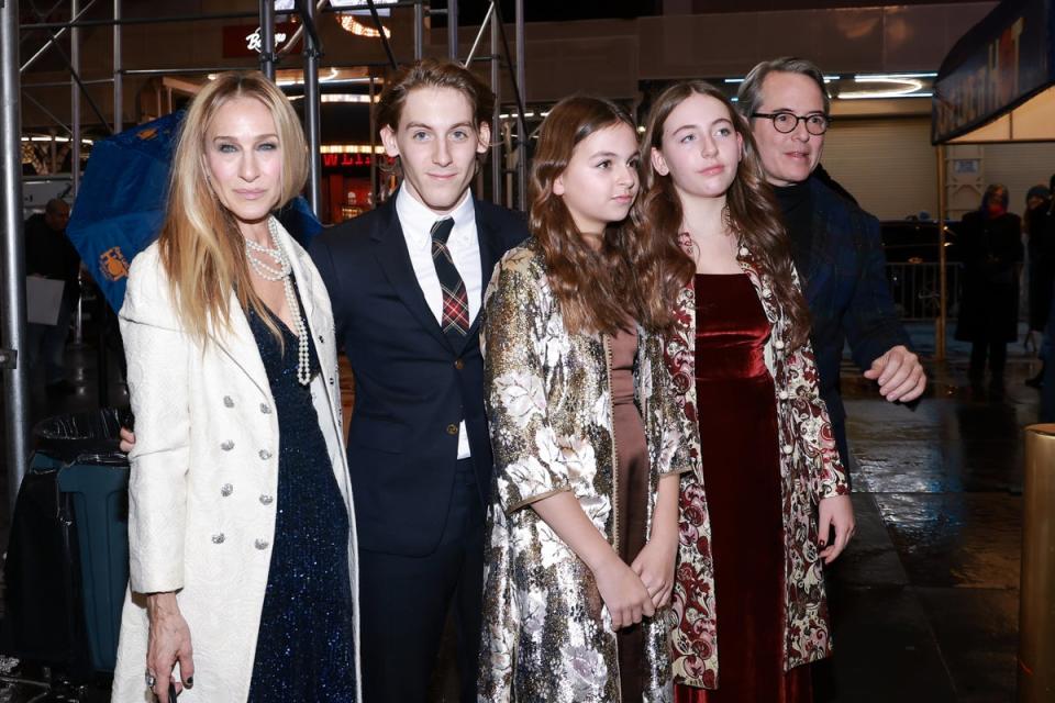 Parker and Broderick, with their children James, Marion and Tabitha (Getty Images)