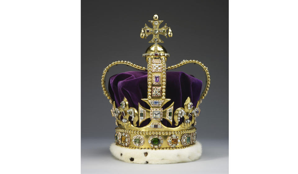 A photo of the St Edward's Crown, which will be worn by King Charles III on his Coronation on May 6, 2023.  / Credit: Royal Collection Trust/© His Majesty King Charles III 2022 via AP