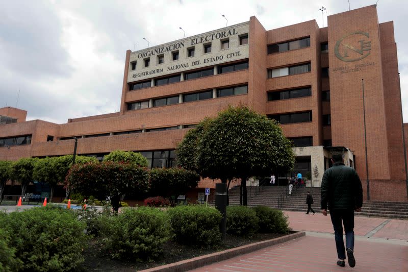 Foto de archivo. La fachada de la Registraduría Nacional del Estado Civil en Bogotá