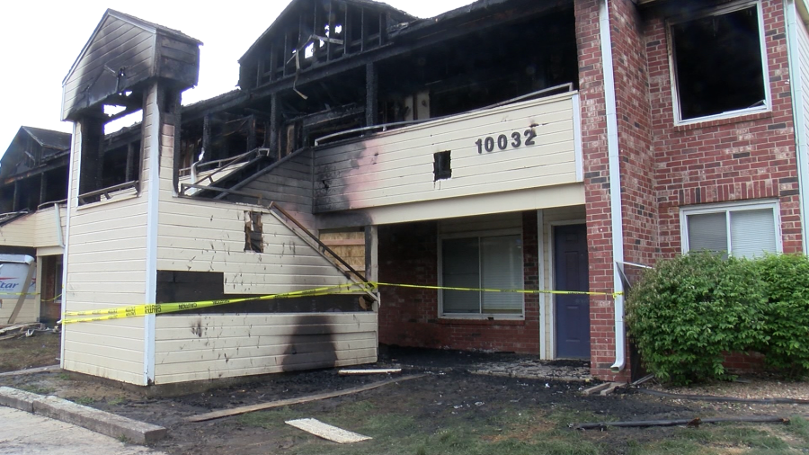 Park Meadows apartment fire damage on April 15, 2024 (KSN Photo)