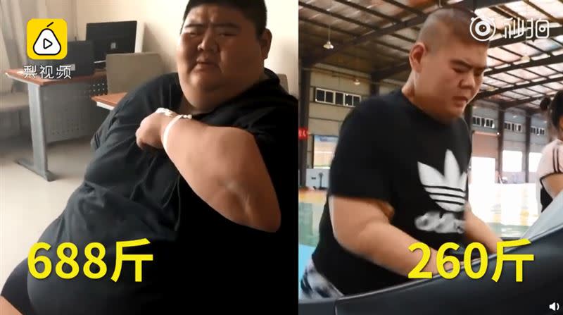 「中國第一胖」王浩楠也決定減重。（圖／翻攝自微博）