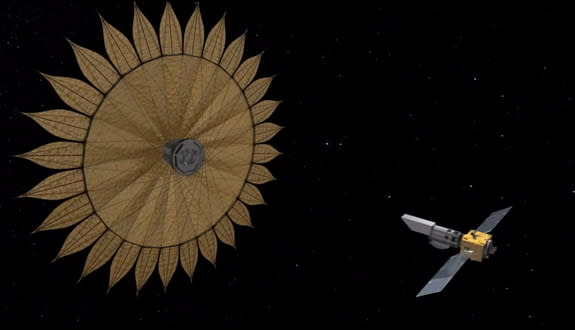 A sunflower-shaped 'starshade' launched to space with a simple telescope could help scientists on the ground hunt for another Earth.