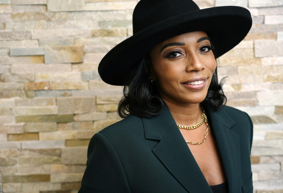 Producer Dionne Harmon, president of Jesse Collins Entertainment, poses for a portrait, Tuesday, May 14, 2024, in Burbank, Calif. (AP Photo/Chris Pizzello)