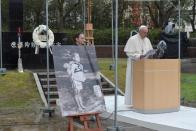 Pope Francis visits the Atomic Bomb Hypocenter Park in Nagasaki