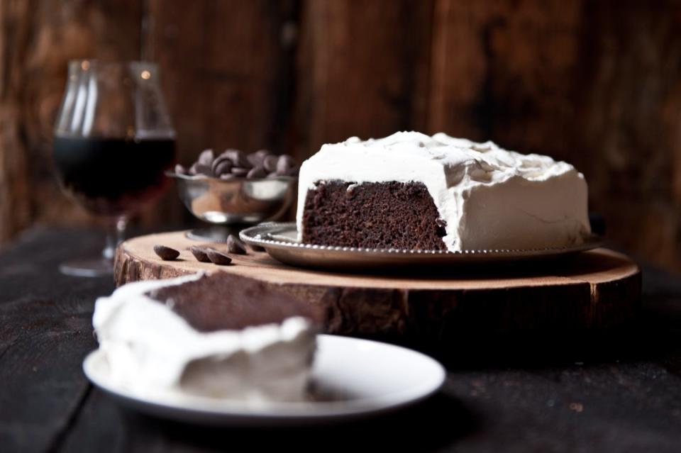 <p>Jackie Dodd</p><p>This cake is much simpler than logic should allow. It's one bowl, barely more work than a boxed cake, and it ends in a rich, fudgy, boozy and beautiful cake that is shockingly delicious.</p><p><strong>Get the recipe: </strong><strong><a href="https://parade.com/841262/jackiedodd/one-bowl-chocolate-stout-loaf-cake-with-bourbon-whipped-cream/" rel="nofollow noopener" target="_blank" data-ylk="slk:One Bowl Chocolate Stout Loaf Cake with Bourbon Whipped Cream;elm:context_link;itc:0;sec:content-canvas" class="link ">One Bowl Chocolate Stout Loaf Cake with Bourbon Whipped Cream</a></strong></p>