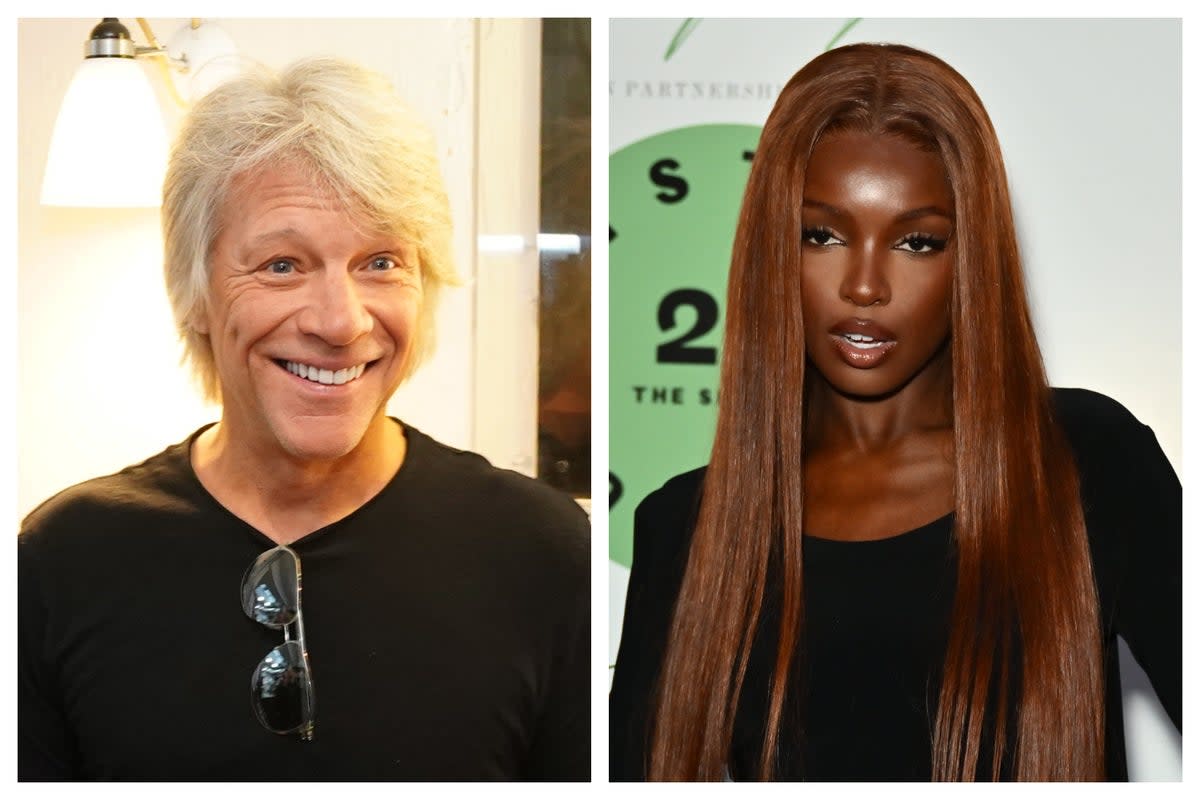 Jon Bon Jovi (L) at an album launch and Leomie Anderson (R) celebrating 20 years of Bistrotheque (PA/Dave Bennett)