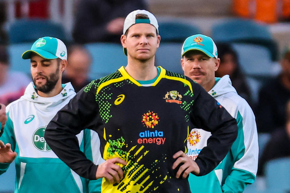 Steve Smith, pictured here after a recent T20 between Australia and England.