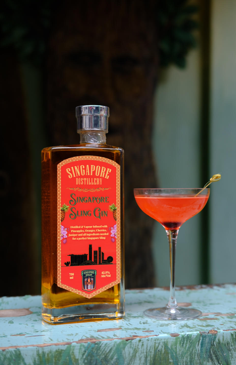 Singapore Sling Gin. (PHOTO: Singapore Distillery)