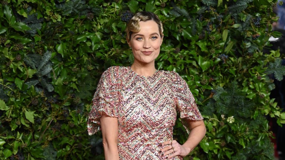 Laura Whitmore wore a sequined Ted Baker dress to the 2021 Fashion Awards