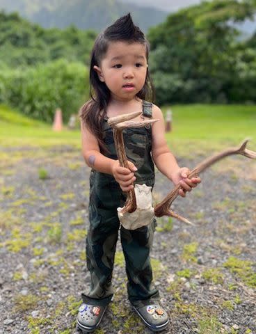 <p>Torey Arita</p> Ezekiel Arita, finalist of the 2023 Kids Mullet Championship