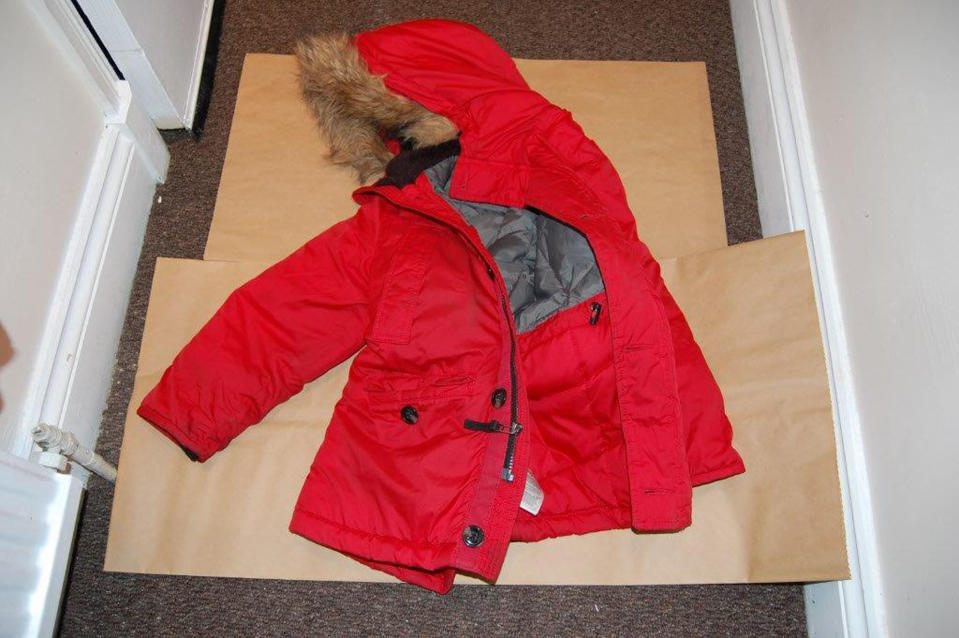 Police handout photo of Alex Malcolm's jacket (PA Images)