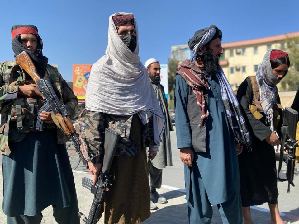 Taliban fighters on patrol in Kabul, Afghanistan, in October 2021.  / Credit: CBS News