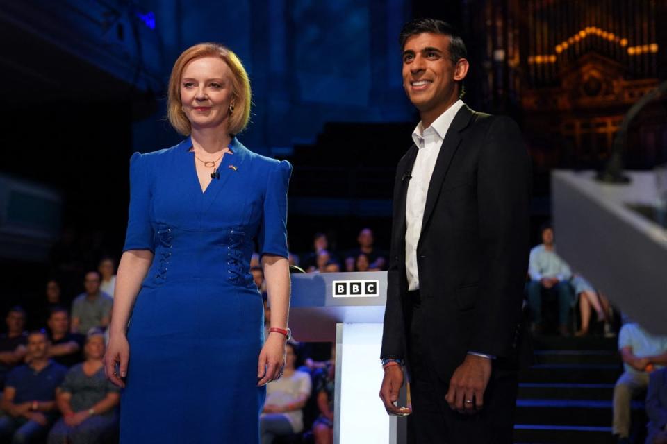 Tory rivals: Liz Truss and Rishi Sunak (POOL/AFP via Getty Images)