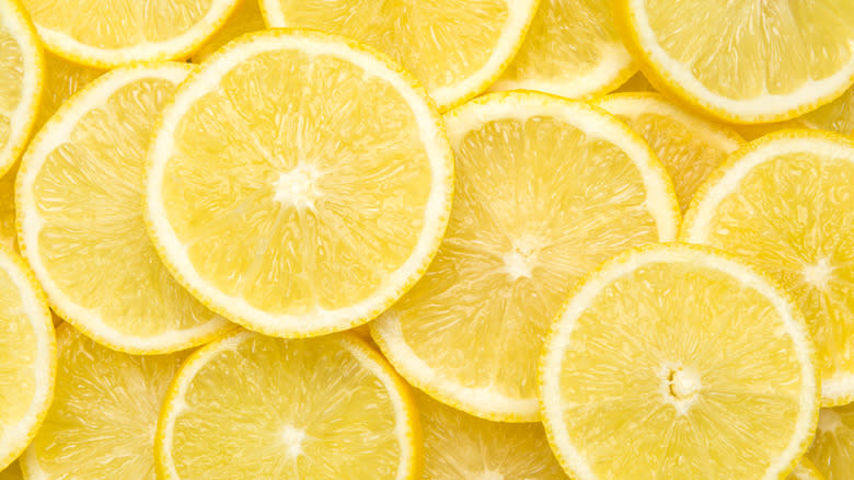 lemon rounds close up