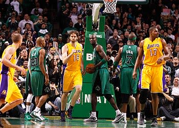 Several Lakers and Celtics players, including stars Ray Allen, Pau Gasol and Kevin Garnett, could be wearing different uniforms – or be retired – when the Lakers visit Boston next season