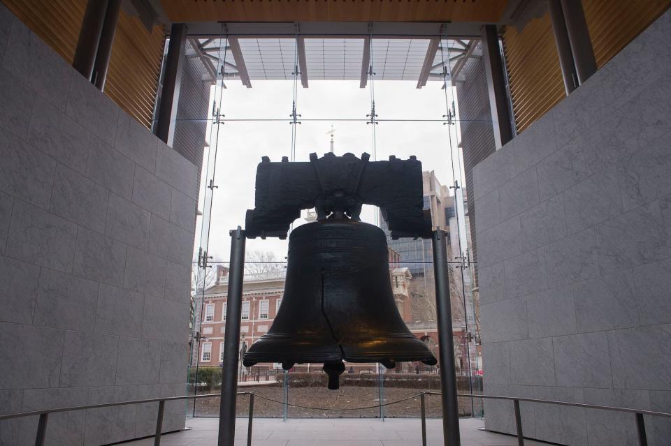 The Liberty Bell is seen in Philadelphia, February 12, 2015.