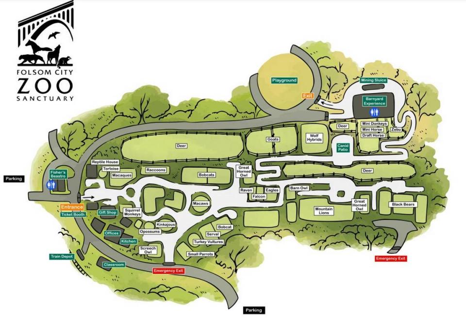 Folsom City Zoo Sanctuary map