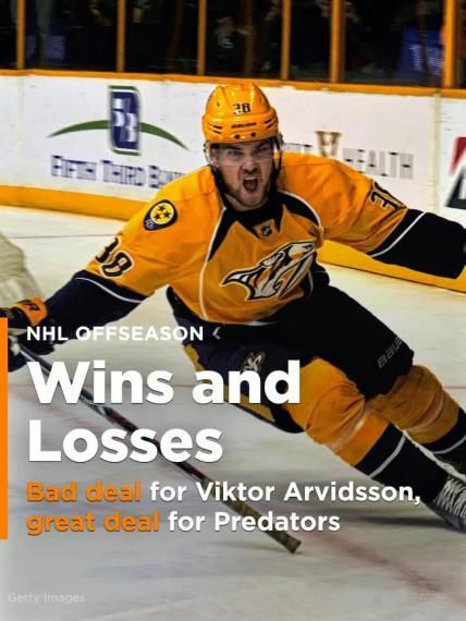 Bad deal for Viktor Arvidsson, great deal for Predators