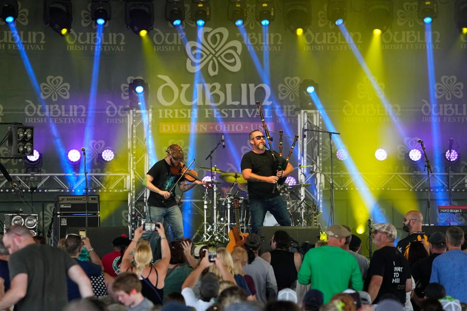 Seven Nations performs on the Celtic Rock Stage pn Aug. 5, 2022, during the 35th Dublin Irish Festival.