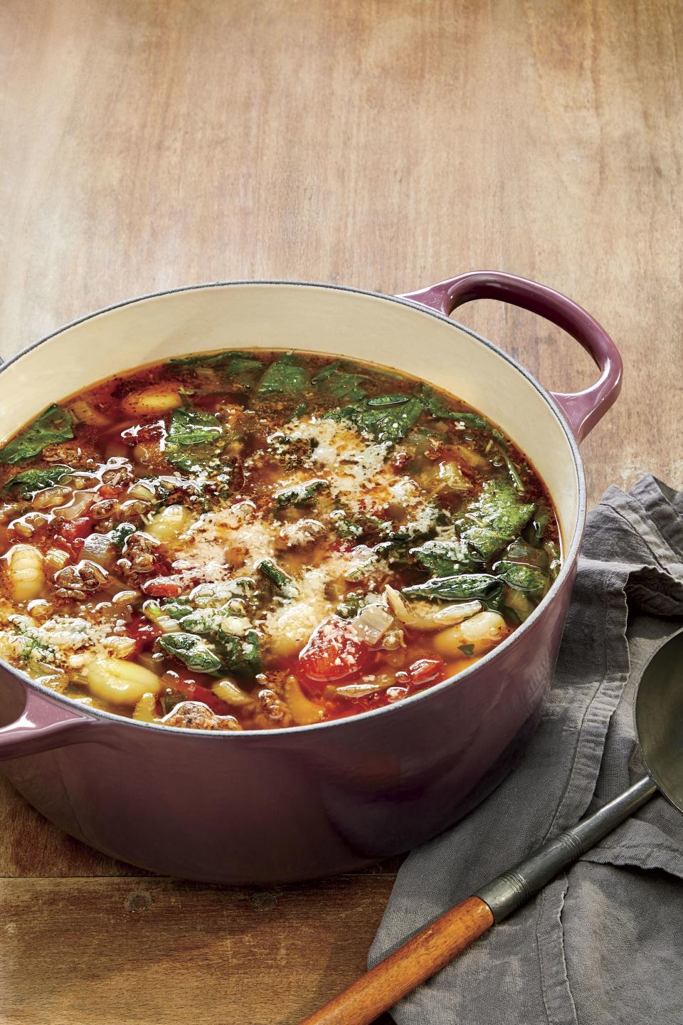Beef-and-Vegetable Soup with Gnocchi