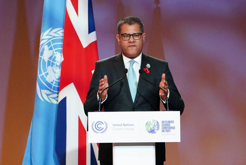 Mr Sharma, speaking at Cop26 last year (Jane Barlow/PA) (PA Archive)