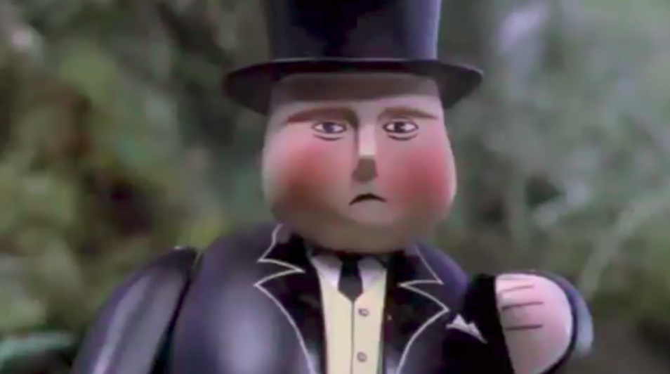 The Fat Controller is seen telling Henry off for his behaviour. Source: TTTE