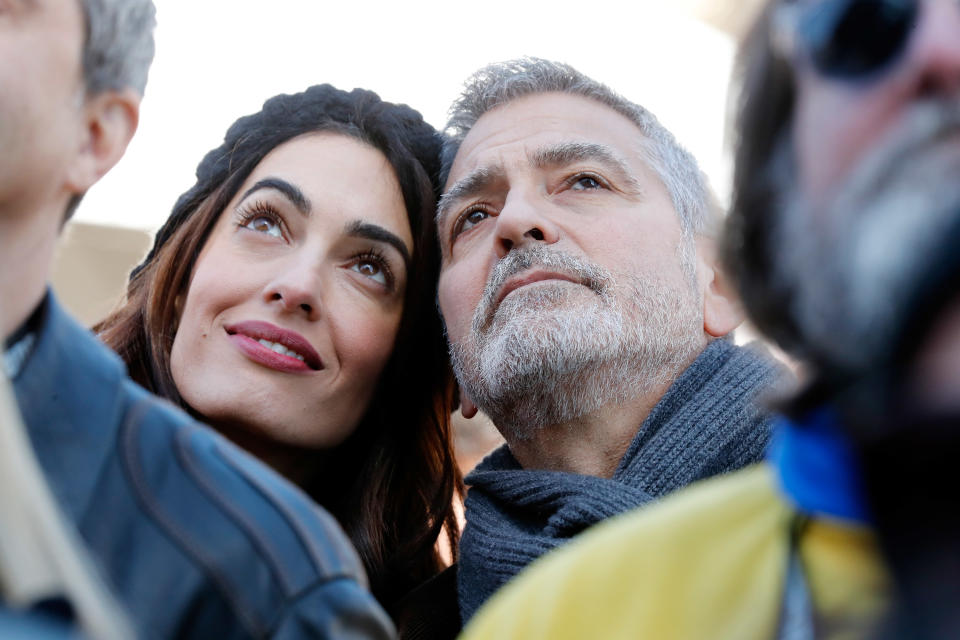 <p>Amal Clooney and George Clooney attend March For Our Lives on March 24, 2018 in Washington, DC. Paul Morigi/Getty Images for March For Our Lives) </p>