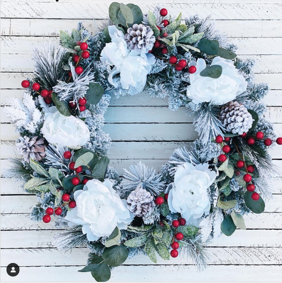 Frosted Florals Wreath