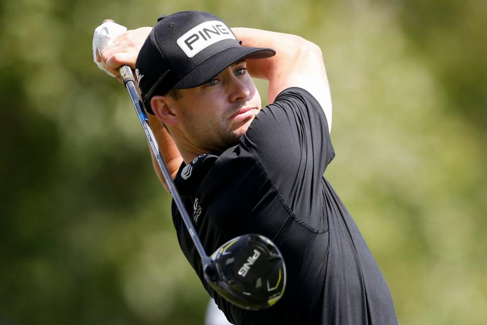 Taylor Moore tees off on the second hole during the final round of the FedEx St. Jude Championship at TPC Southwind in Memphis, Tenn., on Sunday, August 13, 2023.