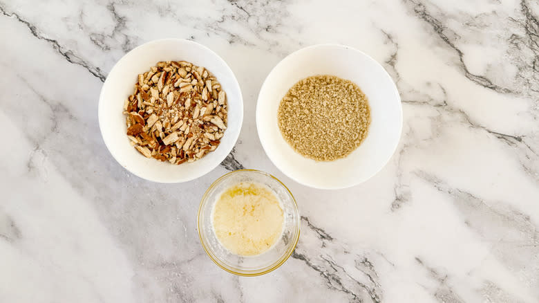 pretzel crumb and panko bowls