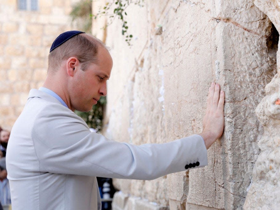 Prince William at the Western Wall