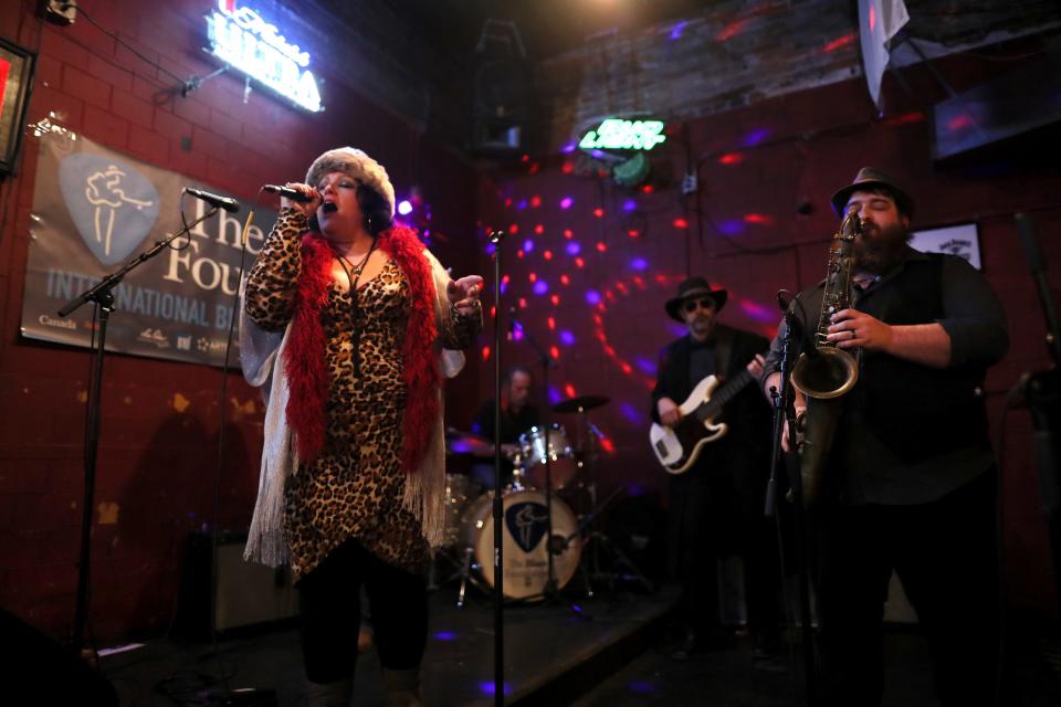 Charlotte Taylor & Gypsy Rain plays at Coyote Ugly during the 35th International Blues Challenge on Beale Street Thursday, Jan. 24, 2019. 