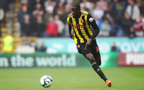 Abdoulaye Doucoure of Watford controls the ball during the Premier League match between Burnley FC and Watford - Credit: GETTY IMAGES