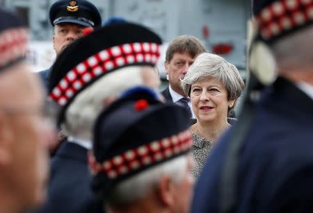 Britain's Prime Minister, Theresa May, attends an Armed Forces Day event in Liverpool, Britain, June 24, 2017. REUTERS/Andrew Yates