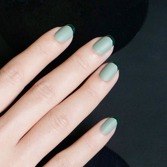 15) Saint Patrick’s Day Nail Idea: This Matte French Mani