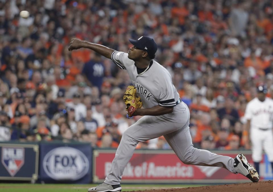 Yankees pitcher Luis Severino had a breakout season after a disappointing 2016. (AP)