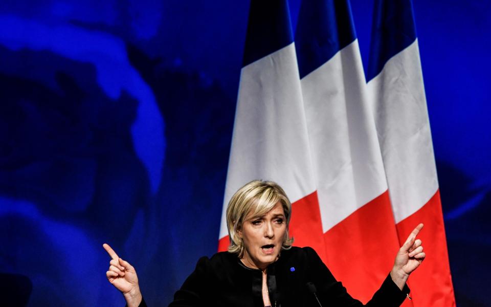 Head of the French far-right party Front national (FN) and presidential candidate Marine Le Pen - Credit: AFP