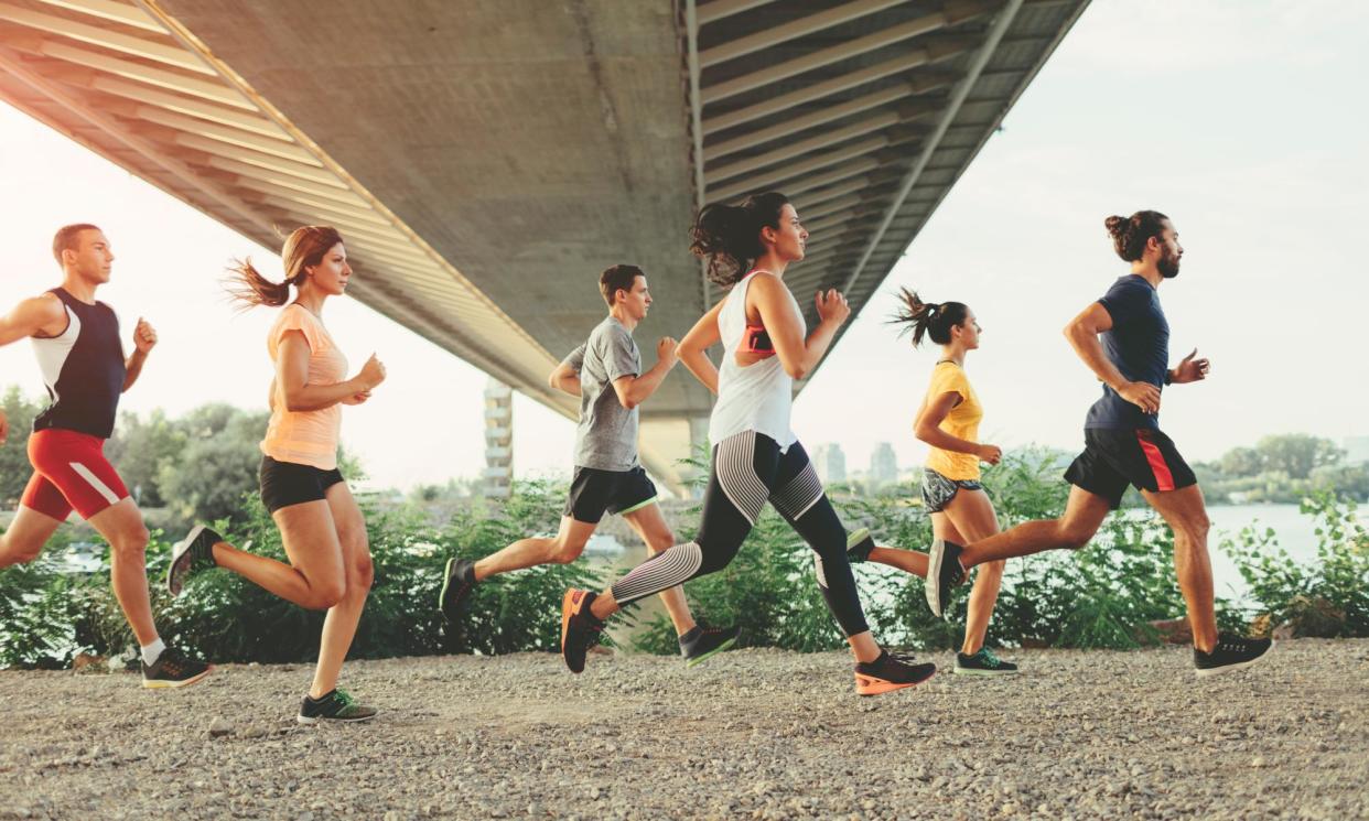 <span>Strava, an app connecting and tracking runners, has had a 20% increase in user numbers, year on year.</span><span>Photograph: vgajic/Getty Images</span>