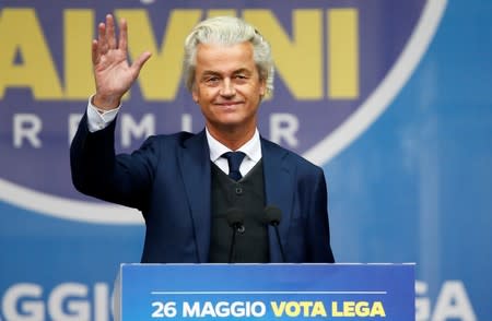 FILE PHOTO: Rally of European nationalist and far-right parties ahead of EU parliamentary elections in Milan