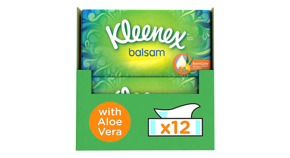 Kleenex Balsam Facial Tissues, Pack of 12 Tissue