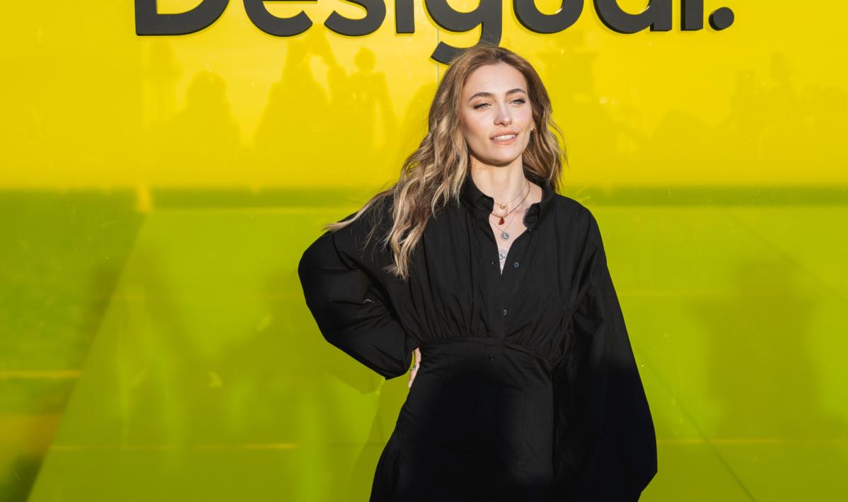 Paris Jackson Puts a Spin on Little Black Dress With Billowing Sleeves at Desigual Fashion Show in Barcelona