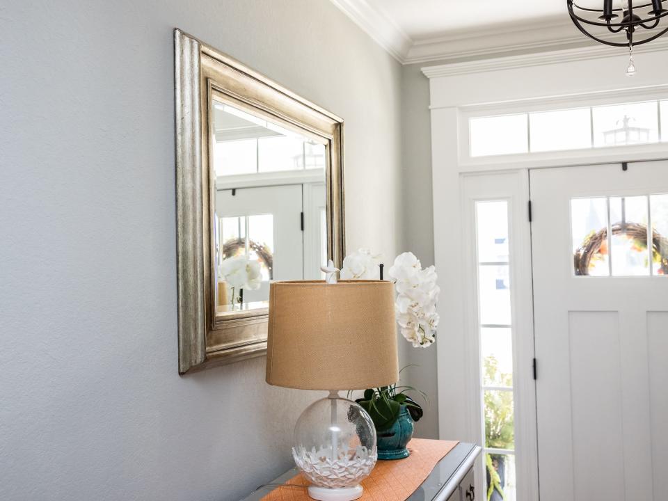 Entryway mirror with a table