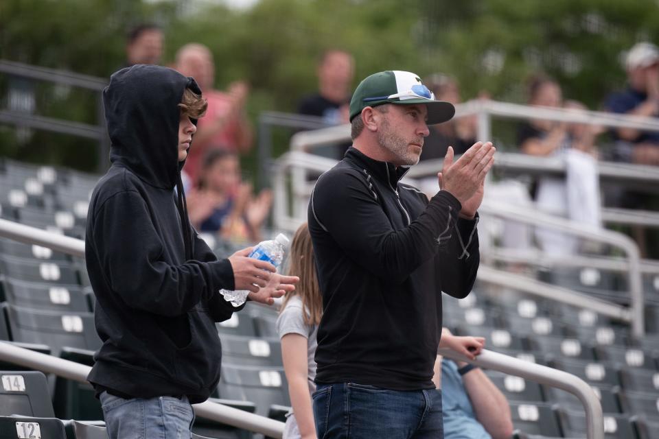 Tantasqua fans give the baseball team a standing ovation upon leaving the field after its 1-0 loss to St. Mary's.