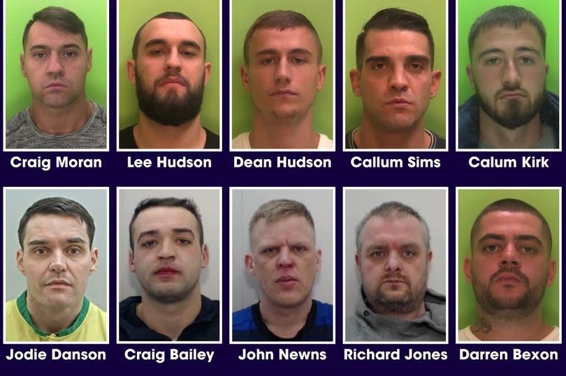Mug shots of the 10 men convicted in relation to the operation
